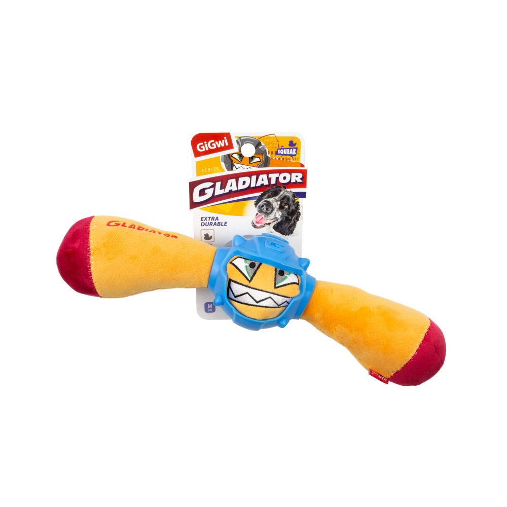 GiGwi Gladiator Squeaker Inside Plush/TPR Dog Toy (Medium)_thumbnail_4