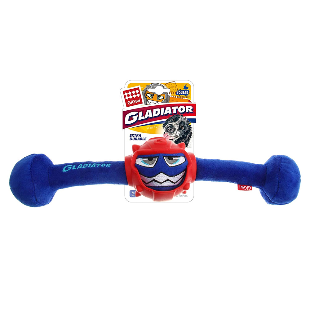 GiGwi Gladiator Squeaker Inside Plush/TPR Dog Toy (Medium)